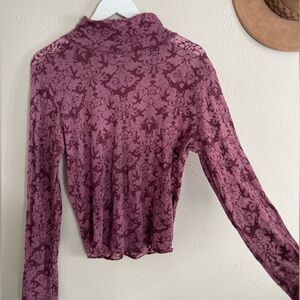 Free People Lace Long Sleeve Layering Shirt L